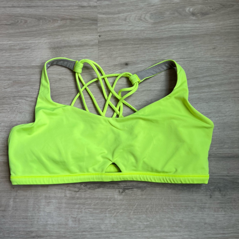 Neon Lululemon sports bra